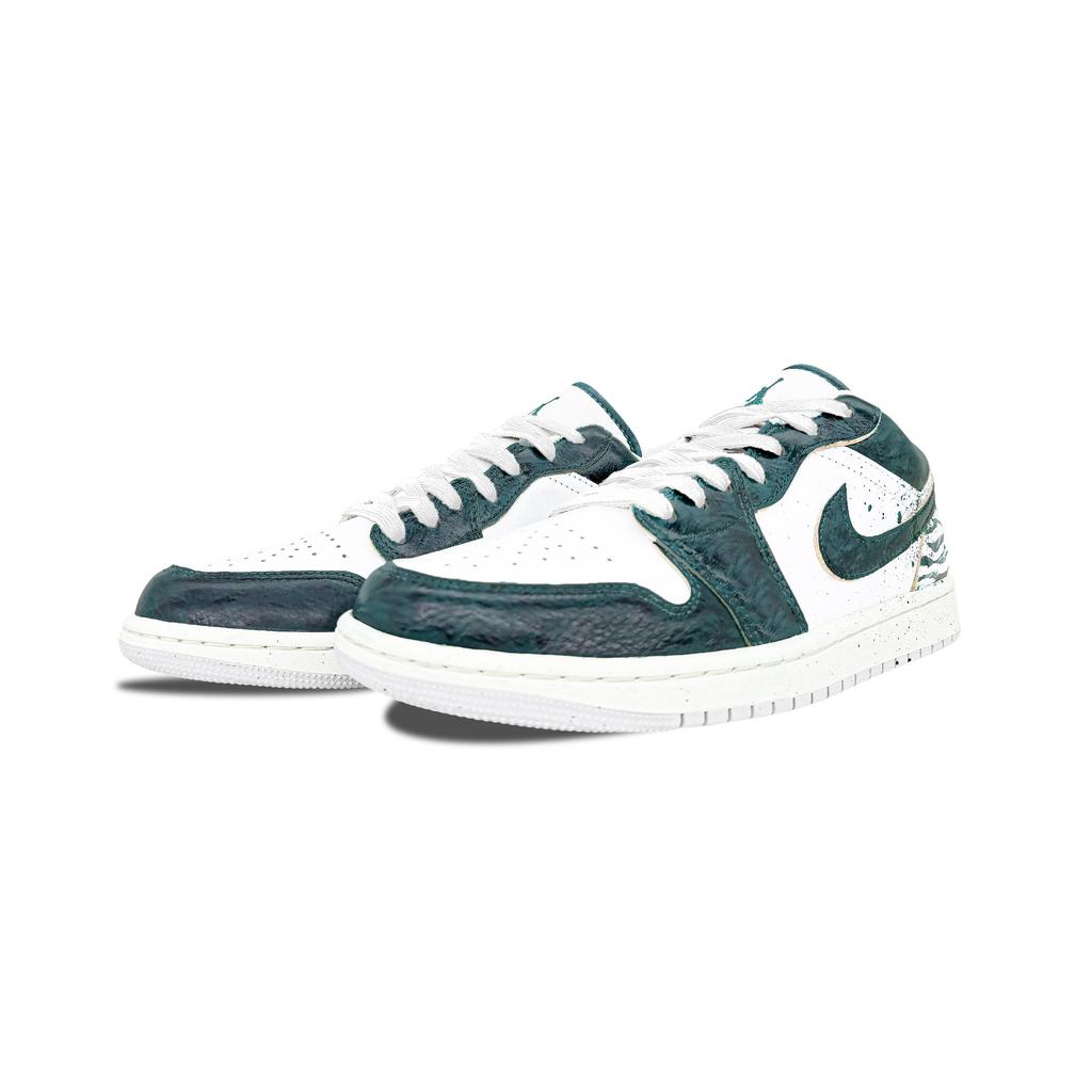 Jordan Air Jordan 1 Low Top Vintage Basketball Shoes Men's Jasper FQ7687-300(Team1034-)