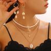 Natural Seashell Layered Necklace Tassel Earrings Set Ocean-Inspired Jewelry Beach Vacation Style Elegant