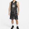 Nike Logo Print Camouflage V-Neck Basketball Vest Men Tops Black DX0258-010