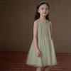 Hacikis Girls' Green Holiday Sleeveless Dress