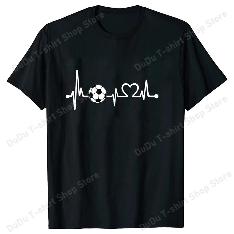 Fashion Heartbeat Football Print Short Sleeve Unisex Women Summer Cool Casual Outdoor T Shirts Tops 2026 Football Fan T Shirts