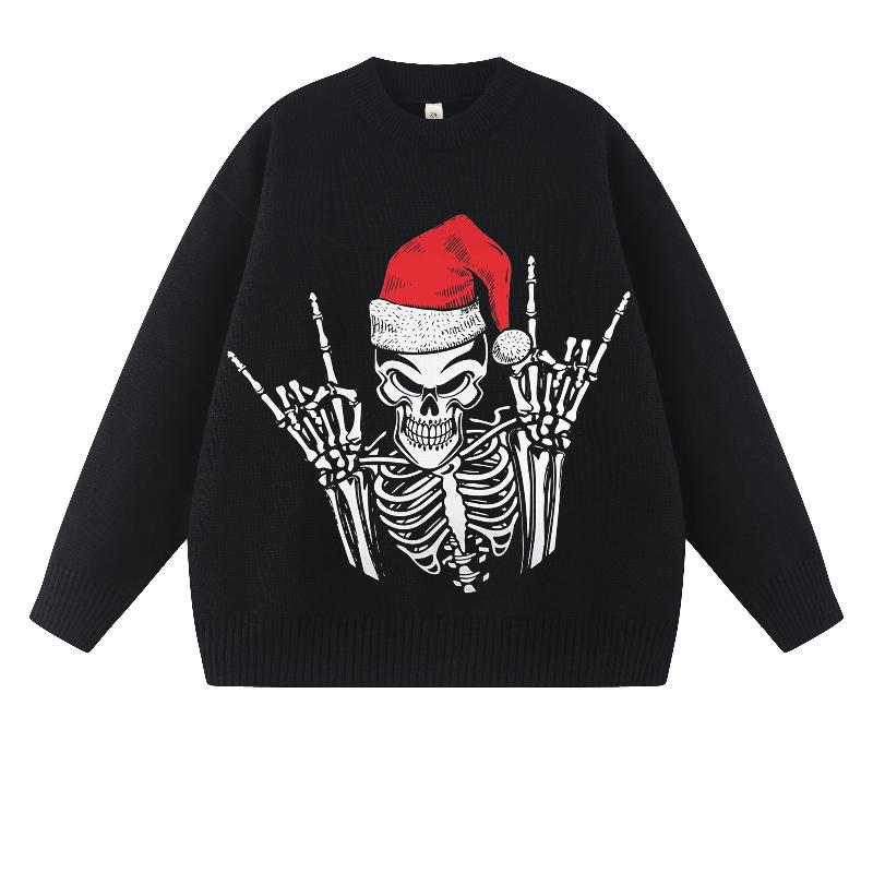 

Y2K Европейский и Американский готический ретро персонализированный мужской и женский вязаный свитер с длинными рукавами S