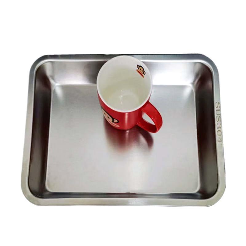 Anyi 304 Stainless Steel Rectangular Steaming & Serving Tray 27x20 CM