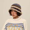Temperament Striped Fisherman Hat Anti-cold Woven Basin Cap Knitted Bucket Hat  Winter