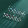 12 Birthstone 925 Sterling Silver Women's Zircon Ring - Elegant Red Book Style Jewelry, Perfect Birthday Gift