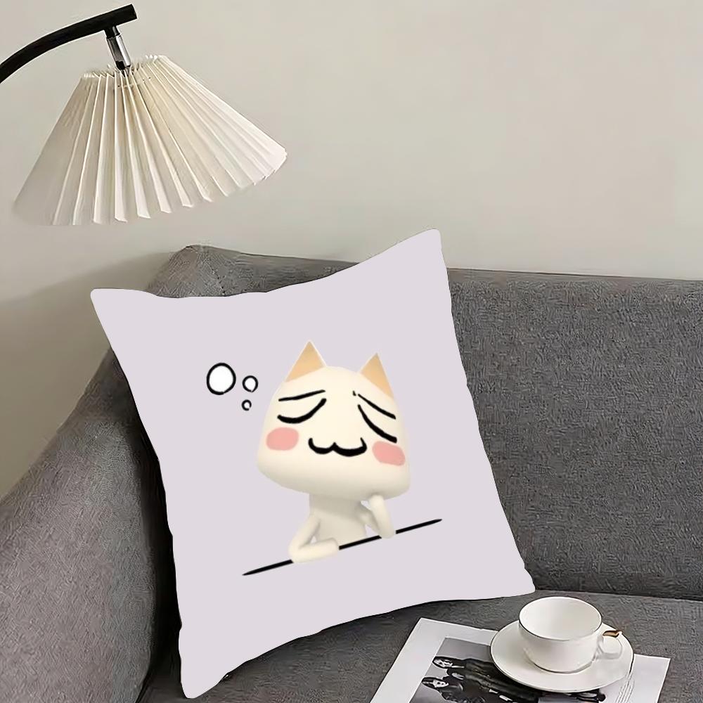 Милая двусторонняя наволочка для подушки-кошки Т-Торо Иноуэ, плюшевая наволочка для подушки – Для автомобиля, дивана, спальни, идеально в качестве подарка. 12x12Inch