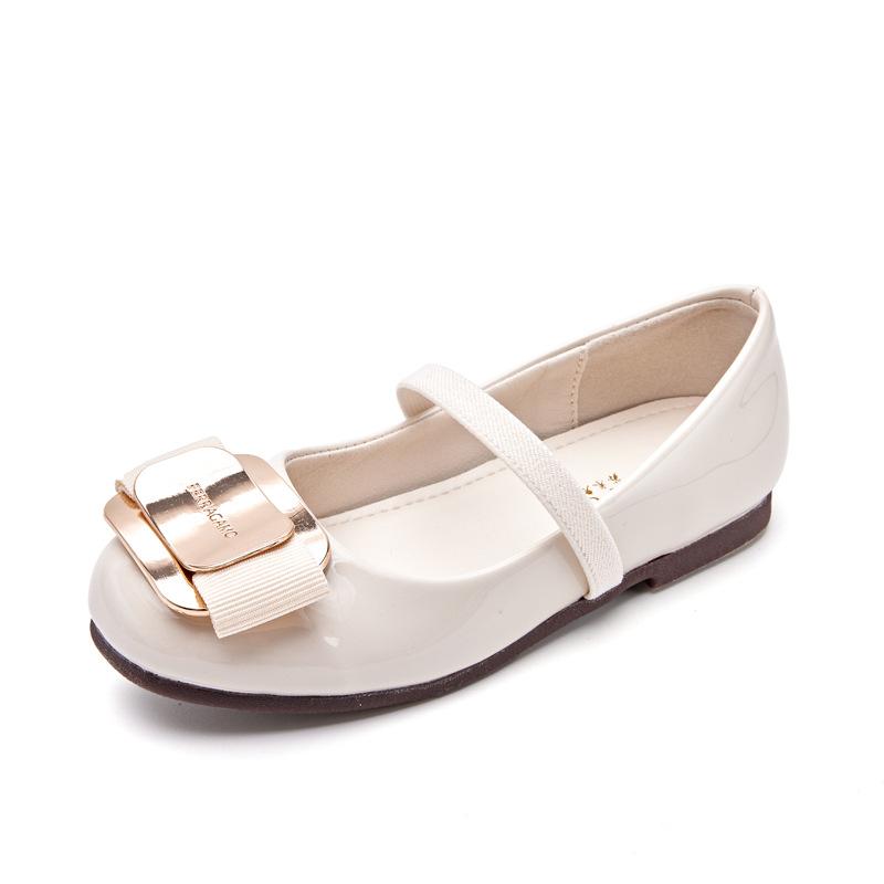Girls princess shoes 2025 spring new silver show wedding soft sole with dress girls leather shoes children's single shoes