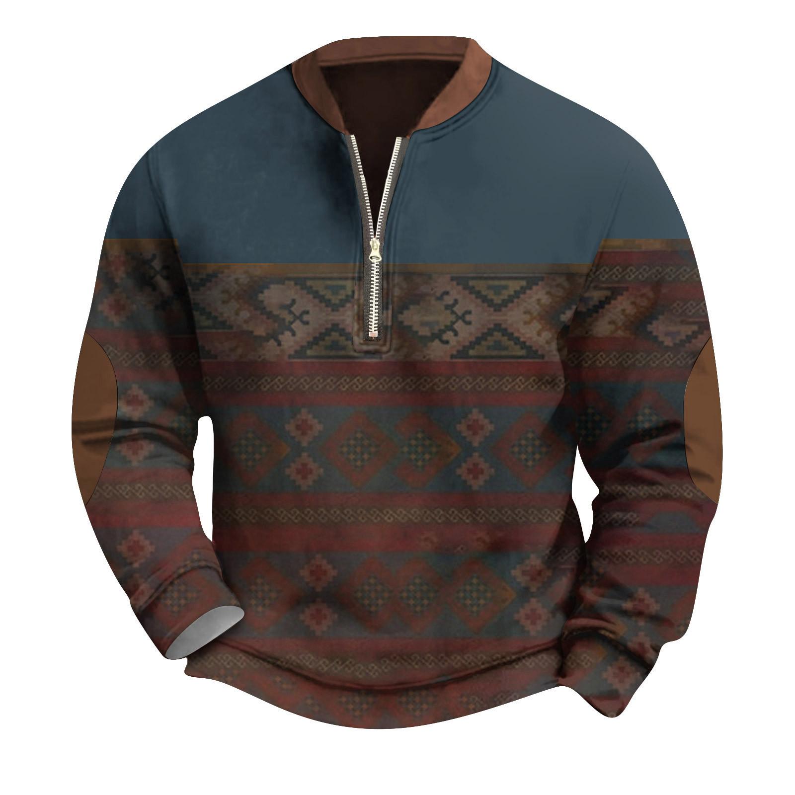 

Мужская повседневная толстовка в стиле ретро с градиентным принтом L