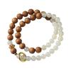 Natural Golden sandalwood/Green Sandalwood DIY Creative Mixed-Style Crystal Rosary Bead Bracelet In Forest-Inspired Artistic Style for Women,