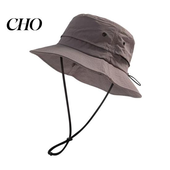 Quick-dry Bucket Hat Foldable Quick-Dry Breathable Mesh Fisherman with Travel Wide Brim Adjustable Windproof Rope Sun Protection серый