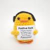Cute Handwoven Positive Energy Duck Ornaments Handmade Crochet Support Emotional Long Leg Duck Home Room Decor Christmas Gift