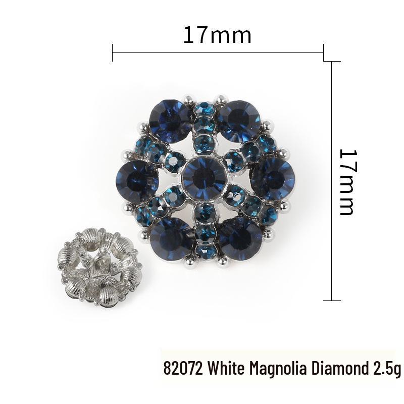 Luxury Rhinestone Metal Retro Buttons - Colorful Hollow Diamond Design with Alloy Base, Decorative Accessories