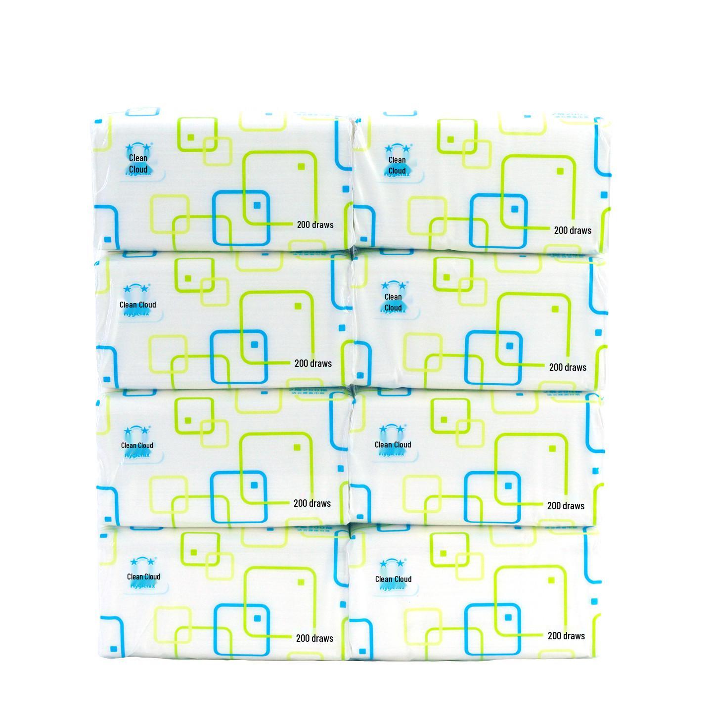 Jieyun 2-Ply Facial Tissue - 200 Sheets, 48 Packs, Virgin Wood Pulp, Commercial Value Pack