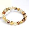 Hongchu Crystal Natural Golden Phantom Quartz Bead Bracelet Natural Icy Gradient Golden Phantom Bracelet