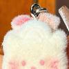 Decorative Pendant with Lanyard Flocked Cake Dog Pig Bear Shape Keychain Bag Charm Mobile Phone Hanging Ornament