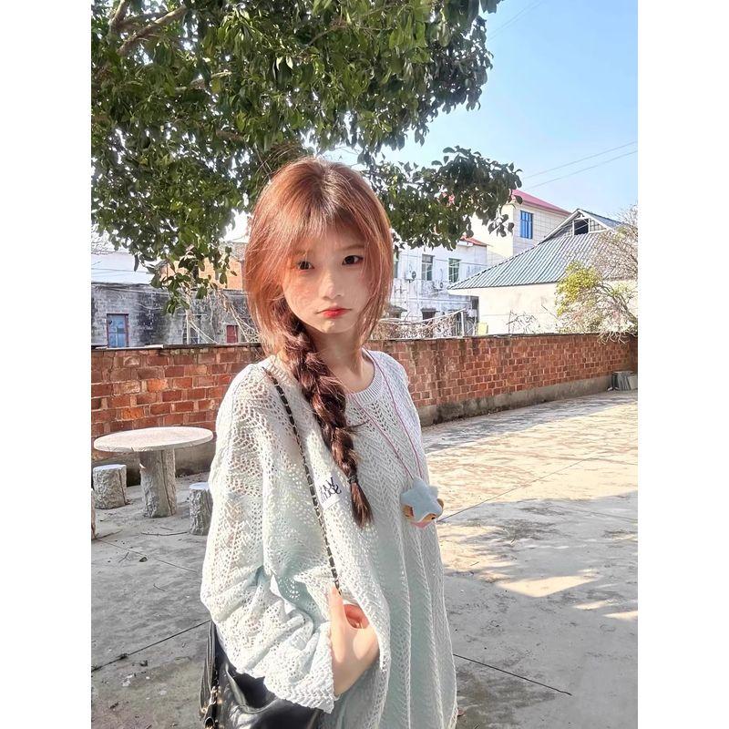 

Корейская серия Тонкий Длинный рукав Ажурная Защита от солнца Вязаный Женский Летний Праздный Стиль Уличный Маленький Свободный Накидка Топ Blue L