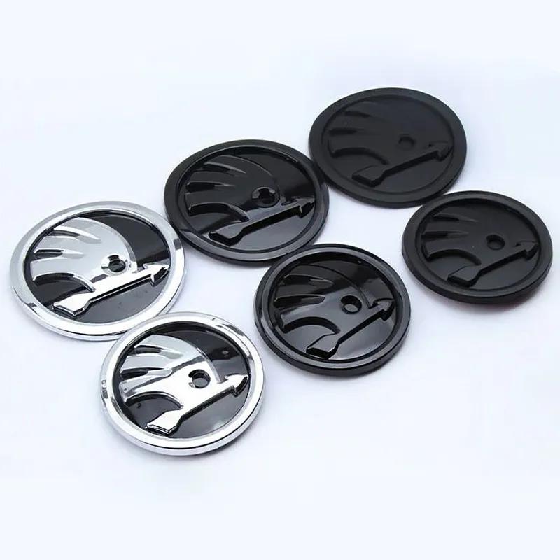 2Pcs 80mm 90mm Car Head Front Rear Boot Trunk Emblem Sticker for Skoda Octavia 2 3 A5 A7 Kodiaq Fabia Rapid 3 Karoq Superb VRS