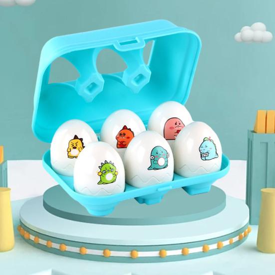 6Pcs Eggs Toy Montessori Dinosaur Matching Eggs Toy Educational Sensory Development Toy for Toddlers