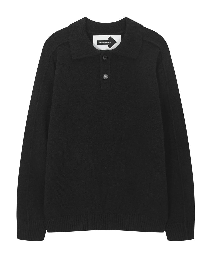 Maison Master Button Collared Cardigan Brown