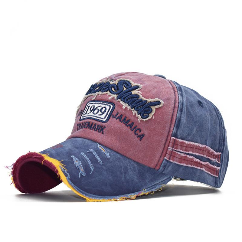 Fashionable Cap Wornout Torn Edges 1969 Baseball Cap Sun Shading