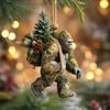 Sasquatch Christmas Ornament 2D Flat Acrylic Hanging Charm Xmas Tree Decoration Festive Gift for Surf Lovers