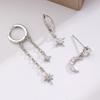 3Pcs Modern Star And Moon Earring Collection Uneven Plan Casual Fit Morning To Evening Accessories