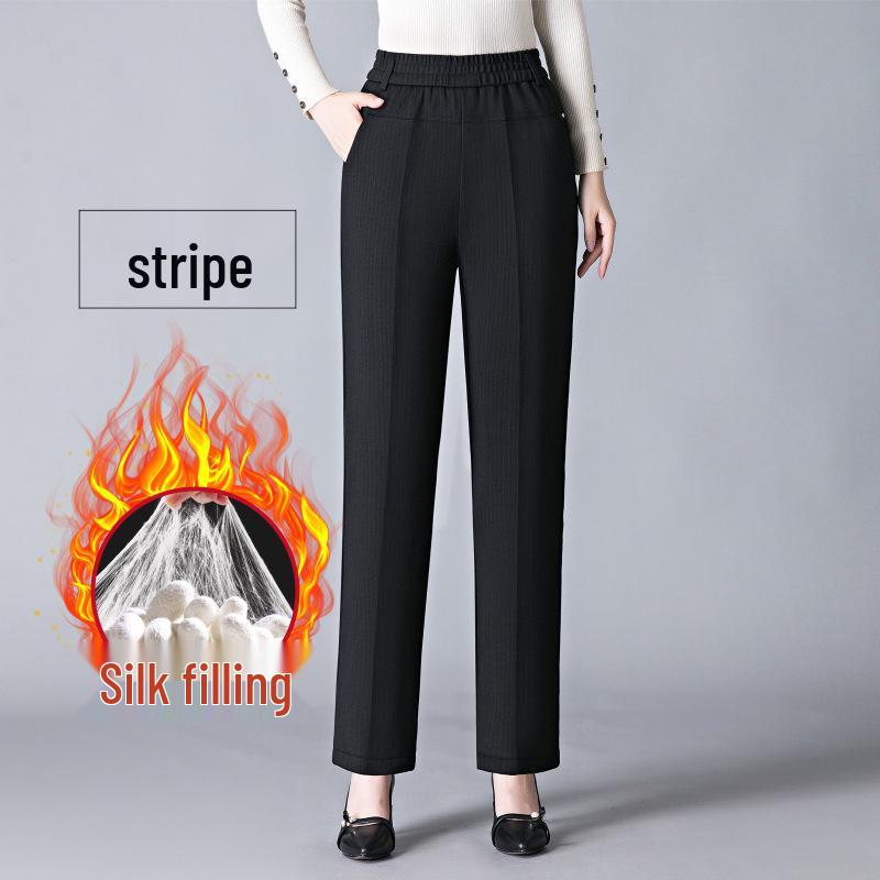 

Women s Winter High Waist Velvet-Lined Straight Leg Pants with Knee Protection XL (Recommended 50-55 kg)