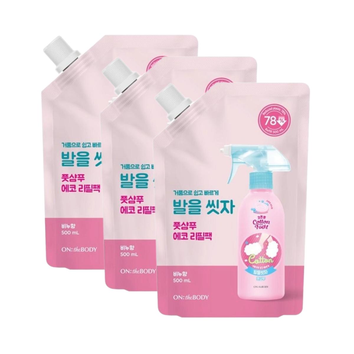 

ON THE BODY Cotton Foot Bubble Foot Shampoo Refill Soap Scent 500ml (Pack of 3)