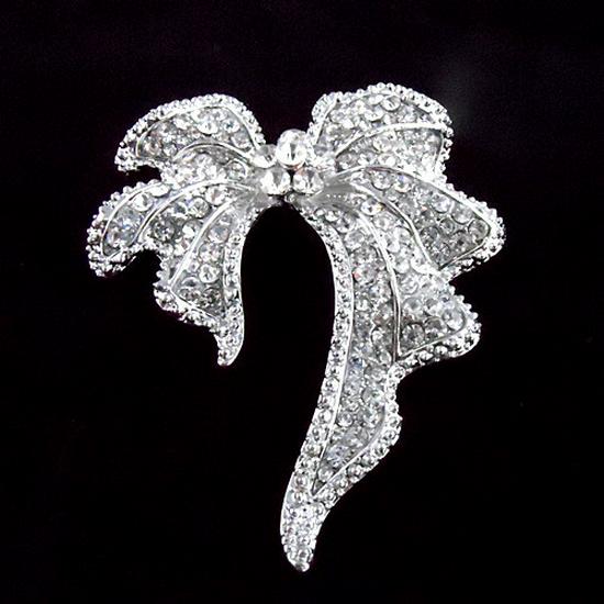 Luxury Crystal Bow Brooch Pin: European American Fashion Accessory Zhen Yao Jewelry