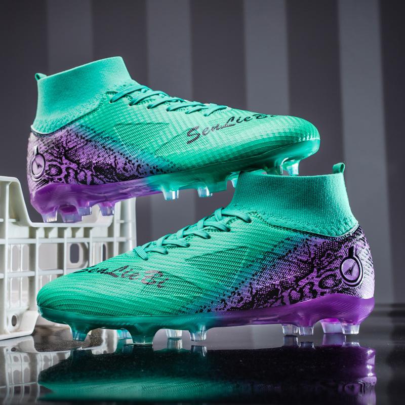 New high-top football shoes, outdoor sports, male and female students, broken nails, professional games, long nails football shoes