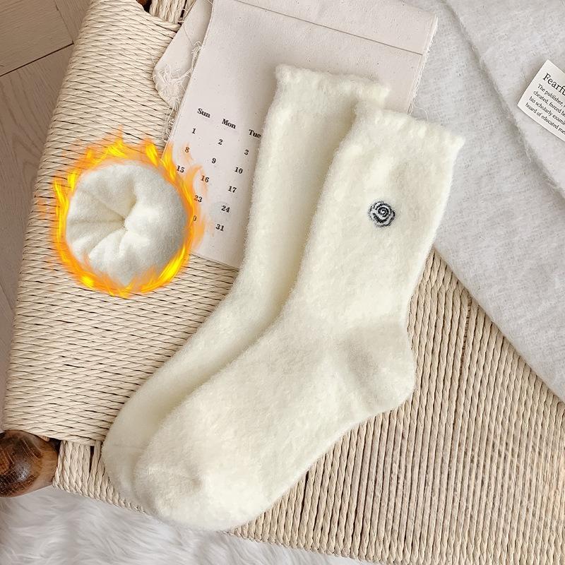 

Женские зимние утолщенные теплые милые мультяшные домашние носки-гольфы 1 pair ярко-розовый