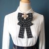 Fashion Cloth Bow Brooches Pearl Vintage Pearl Collar Pins Bowknot Necktie Wedding