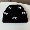 Wool hat women's autumn and winter new bow knitted hat shows a small face, warm ears, bag head, all-match cold hat