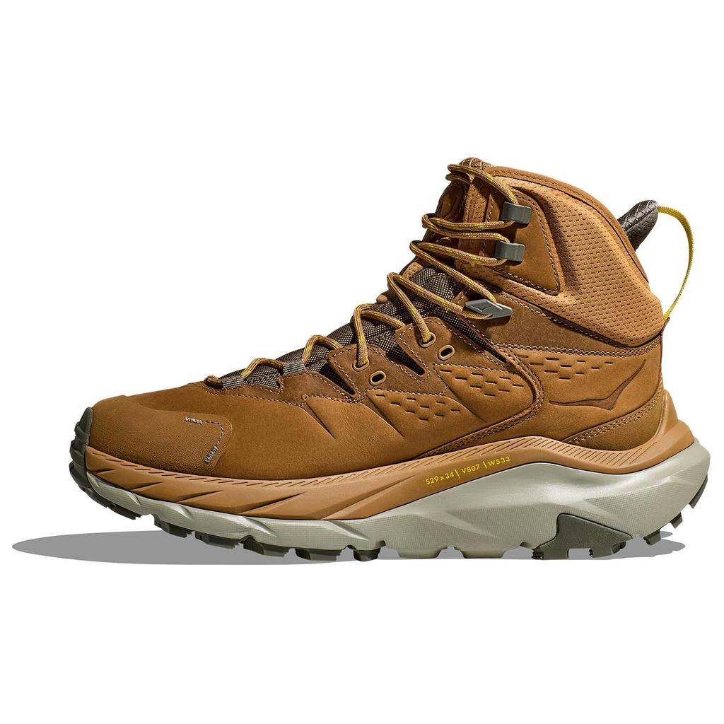 HOKA One One Kaha 2 Gtx Honey Round Toe Comfortable Shock Absorbing Non-Slip High-Top Outdoor Functional Shoes Men Shoes Brown 1123155-HLY