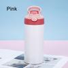 Outdoor Simple Solid Color Stainless Steel Vacuum Thermos Cup with Straw with Handle Children's Water Cup Portable Sports Cup