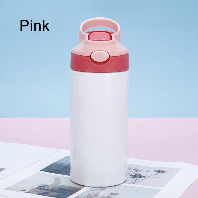 Outdoor Simple Solid Color Stainless Steel Vacuum Thermos Cup with Straw with Handle Children's Water Cup Portable Sports Cup