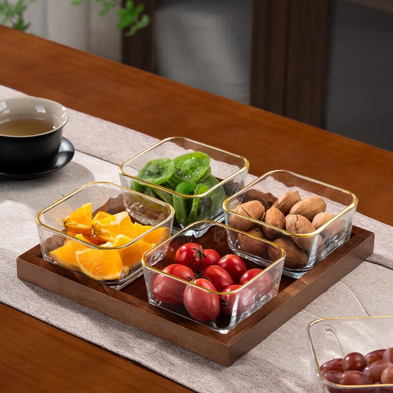 Hanyou Solid Wood Divided Fruit Tray Set