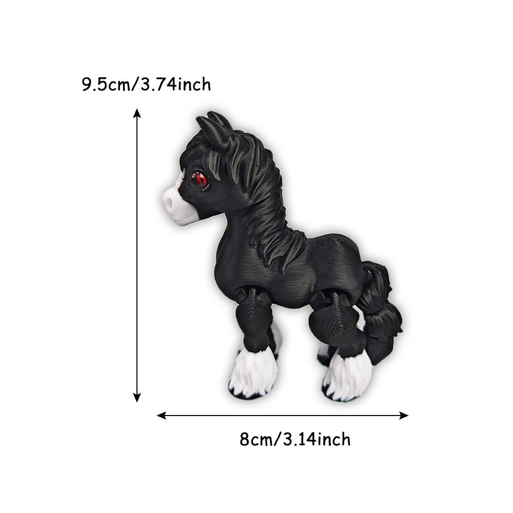Multi-joint Movable 3D Printed Horse Toys Animals Mini Cute Relief Sensory Toy Funny Home Accessories Kids Gift Desktop Ornament
