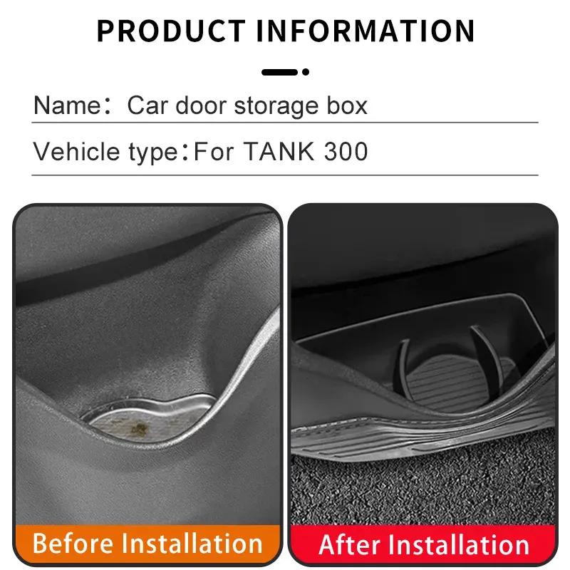 For GWM WEY Tank 300 Door Slot Storage Box Door Side Storage Pad Car Interior Modification Accessories Special Products Tank300