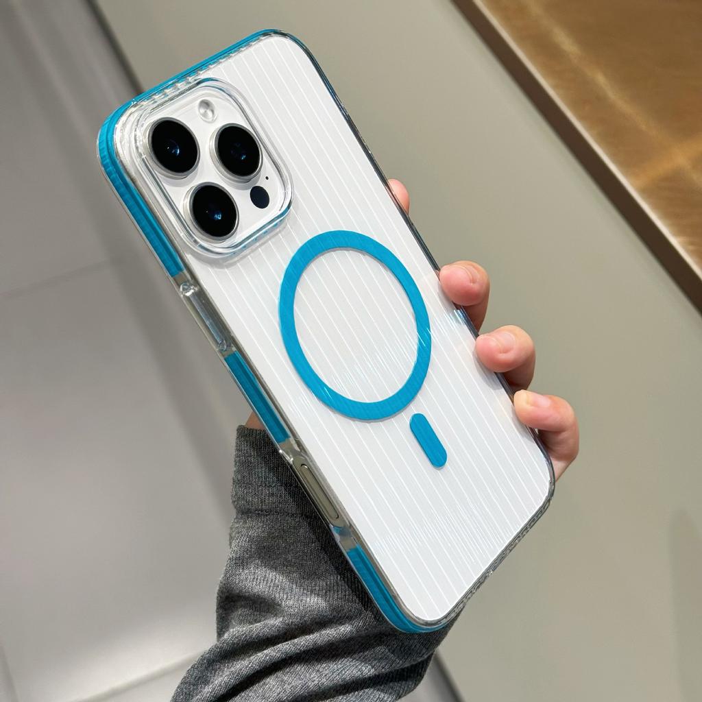 Anwendbar auf iPhone16proMax Wellpappe Kabellose Magnetische Saug Handyhülle Apple 15 Rutschfester Rand 14 Transparente Schutzhülle