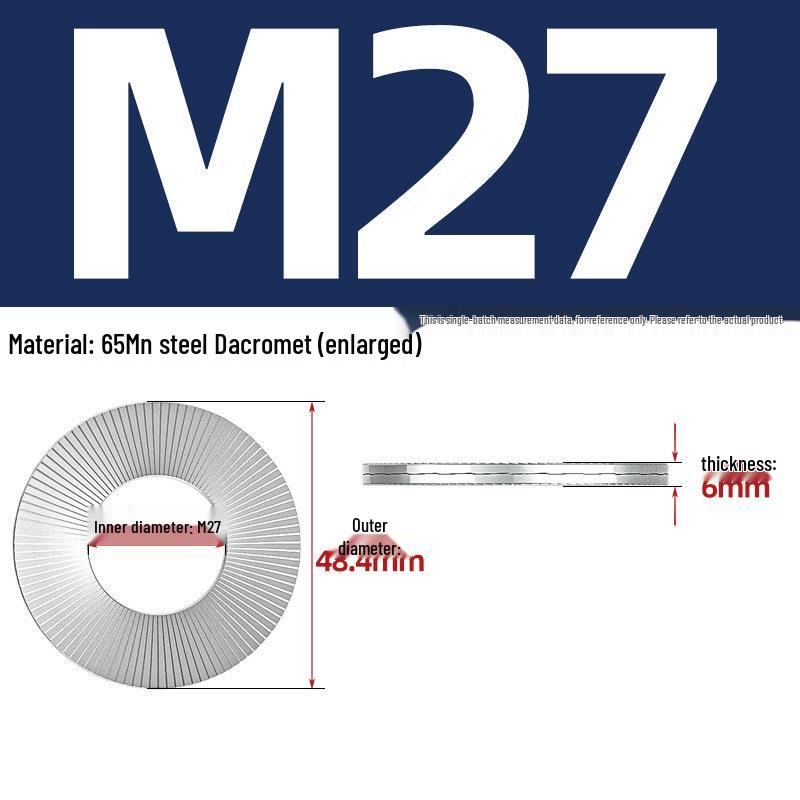 304 Stainless Steel Double Stack Self-Locking Washer with 65Mn Manganese, Anti-Loosening, Double-Sided Tooth Layer
