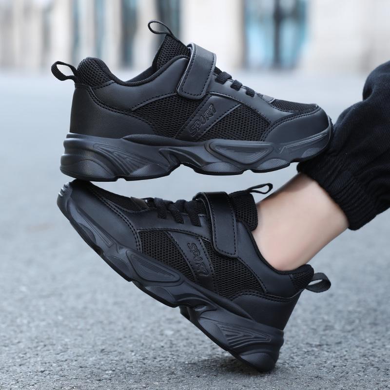 2025 Children Fashion Sports Shoes Breathable Boys Black School Walking Shoes Non Slip Kids Girls Casual Running Sneaker