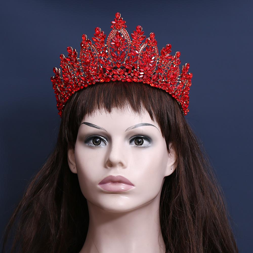 2026 European and American Beauty Pageant Bridal Crown Headgear, Alloy Crystal Wedding Headband Headband Headgear Crown