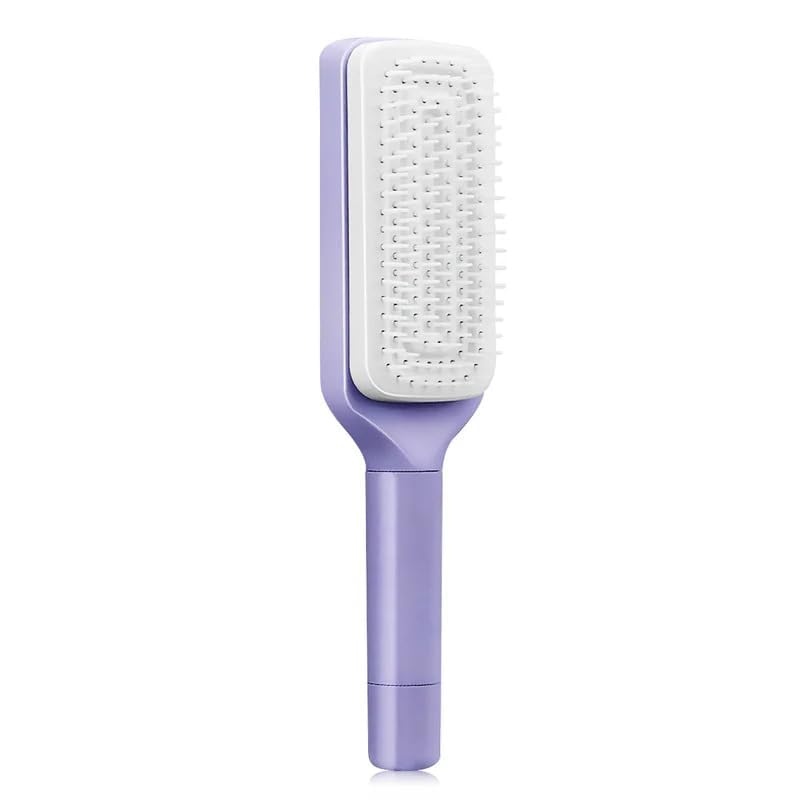 Jiffix Premium Hair Comb Rotating Detangler Brush for Curly Hair, Anti-Frizz Self Cleaning Hair Brush with Flexible Bristles, Scalp Massage Comb fo