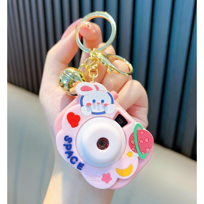 Luminous Cartoon Projector Camera Keychain - Small Gift & Bag Pendant