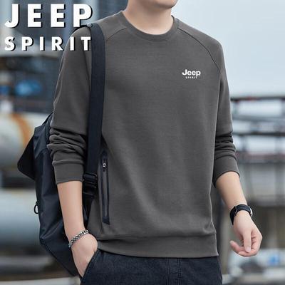 JEEP SPIRIT Men's Crew Neck Loose Casual Sweatshirt