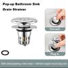 Pop-up Bathtub Stopper Drain 2-in-1 Brass Core Hair Catcher Strainer Bathroom Easy Installation Brass Core Wash Basin Sink Plug Drain
