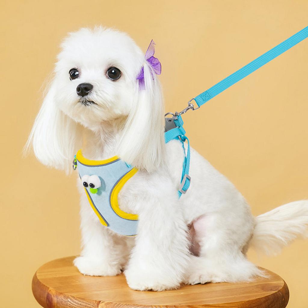 Escape Proof Pet Vest Leash Cartoon 3D Accessories Chest Back Rope for Teddy Dog Outdoor Walking Gear
