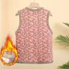 New Autumn and Winter Vest Floral Warm Vest Plus Velvet Thickened Jacket