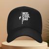 Reel Cool Dad Fishing Graphic Baseball Cap Adjustable Polyester Unisex Outdoor Dad Hat